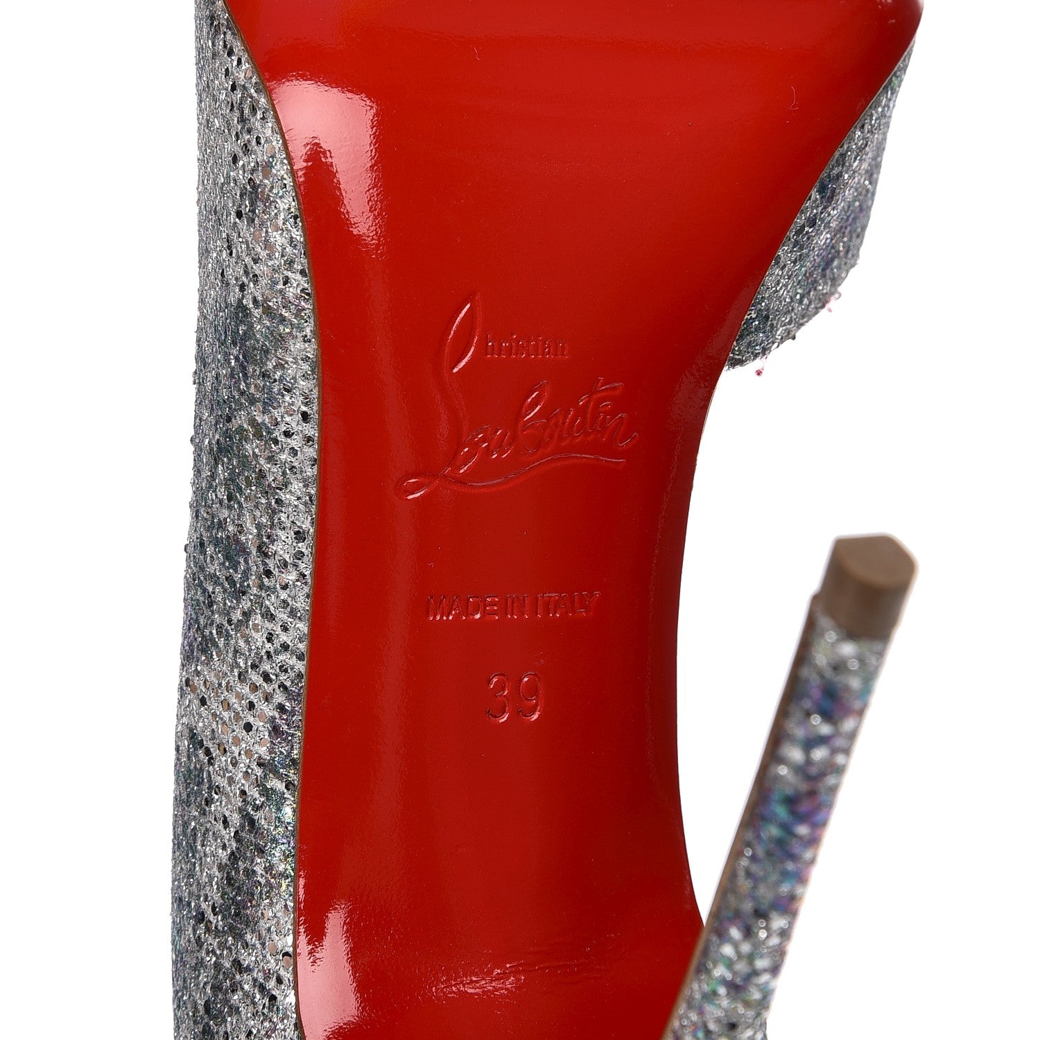 Christian Louboutin Glitter Solaria Iriza 100 Pumps 39 Multi Light Gold 6 of 7