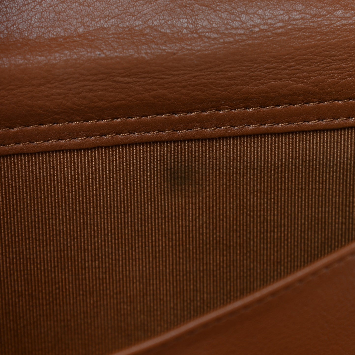 Metallic Caviar Quilted Large Flap Wallet Copper