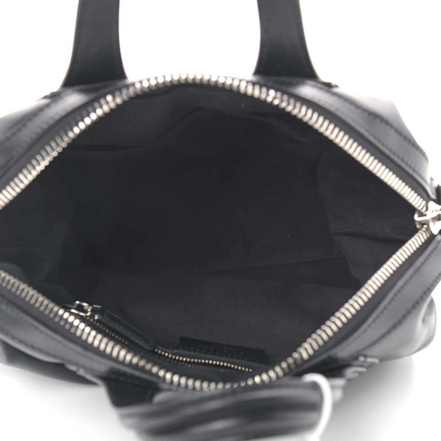 Waxed Calfskin Small Nightingale Logo Strap Black