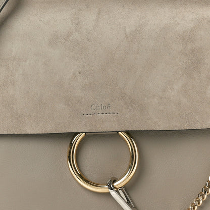 Chloe Calfskin Suede Medium Faye Shoulder Bag Motty Grey 8 of 10