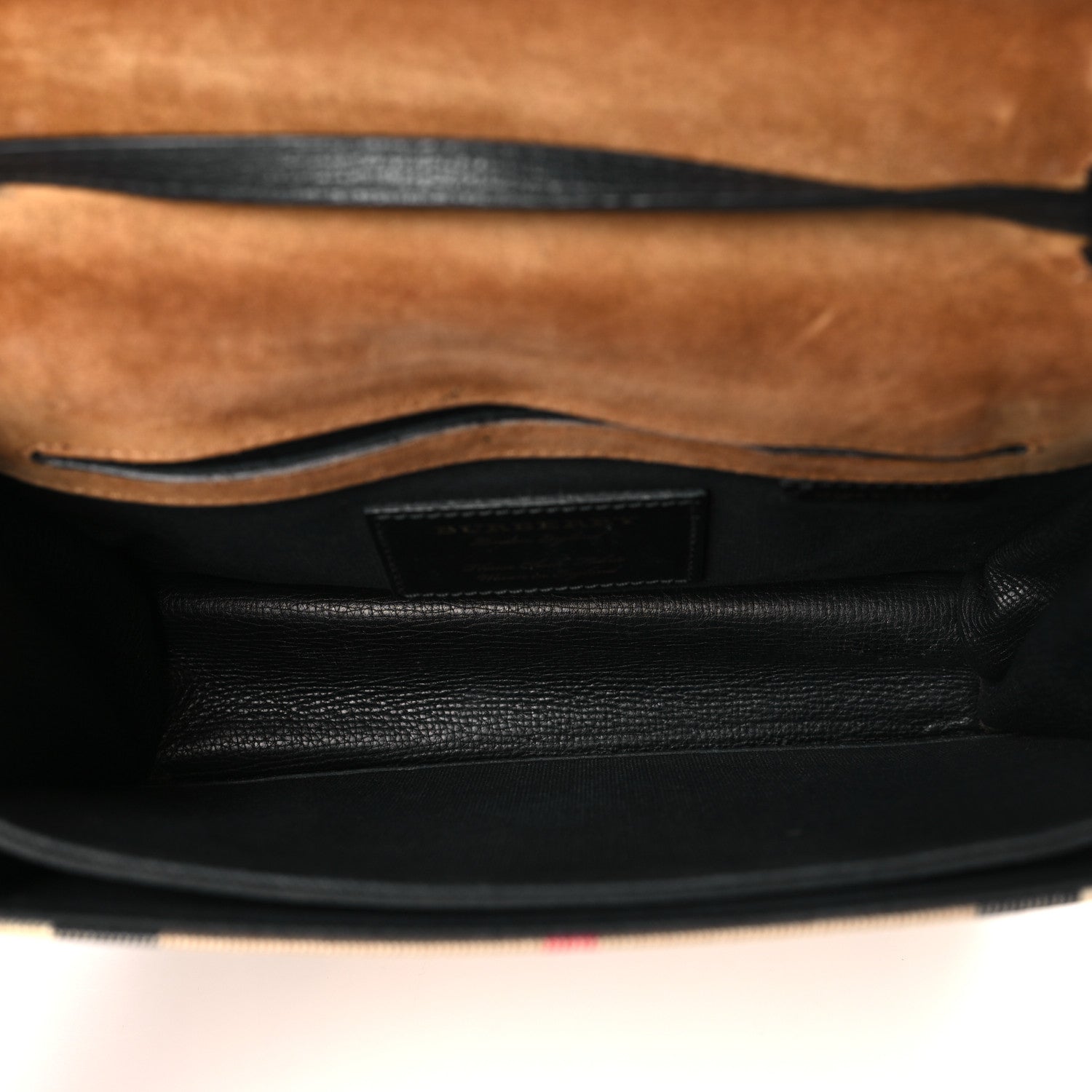 Burberry Derby Calfskin House Check Small Macken Crossbody Bag Black 5 of 8