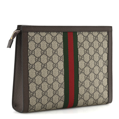 Gucci GG Supreme Monogram Web Ophidia Pouch Brown 3 of 7