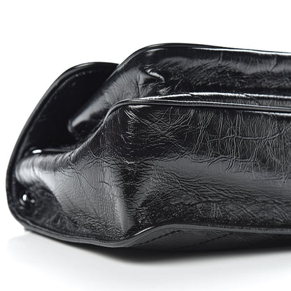 Saint Laurent Crinkled Calfskin Matelasse Monogram Medium Niki Chain Satchel Black 9 of 10