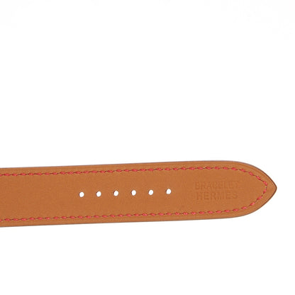 Hermes Epsom Heure H Hour Watch MM Double Tour Strap Rouge Casaque 6 of 7