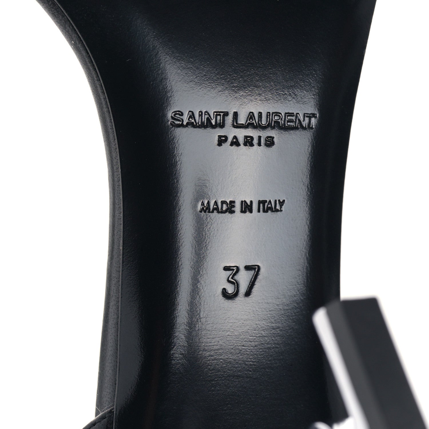 Saint Laurent Calfskin Opyum 85 Sandals 37 Black Silver 6 of 8