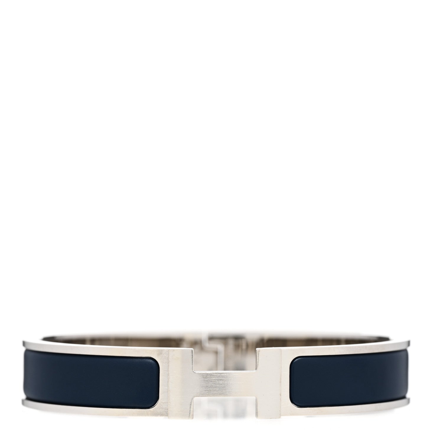 Hermes Matte Enamel Narrow Clic Clac HH Bracelet T5 Bleu Biarritz 1 of 5