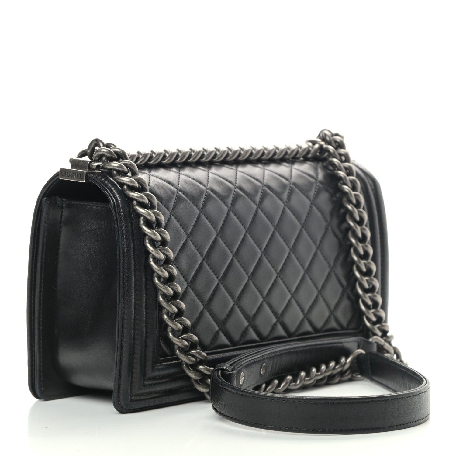 Chanel Lambskin Quilted Medium Boy Flap Black 4 of 20