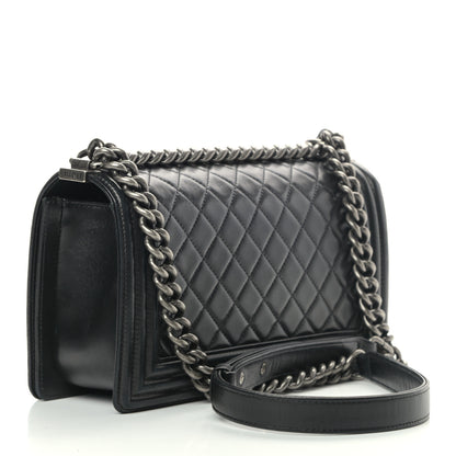 Chanel Lambskin Quilted Medium Boy Flap Black 4 of 20