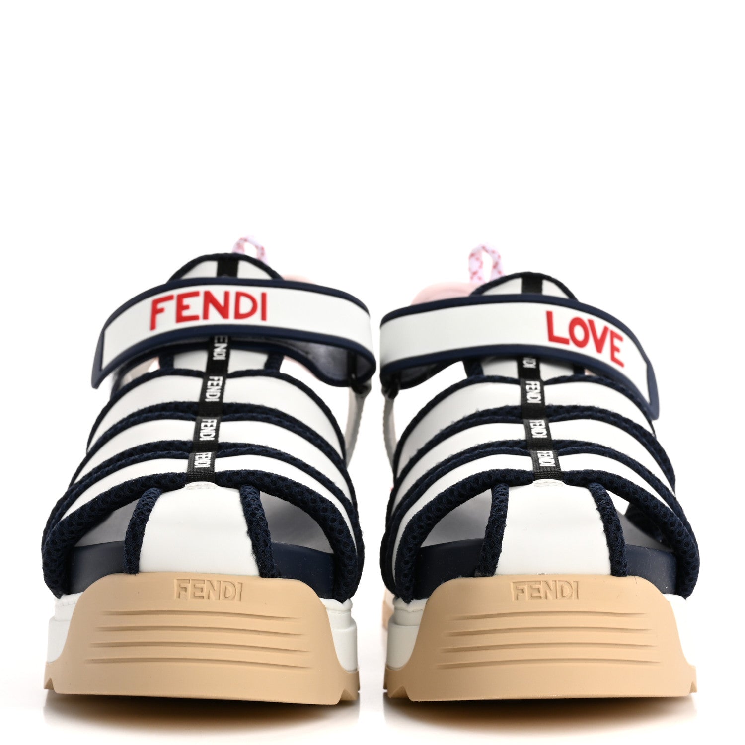 Fendi Vitello T Rex Platform Sandals 39 Ultra White Multicolor 3 of 10