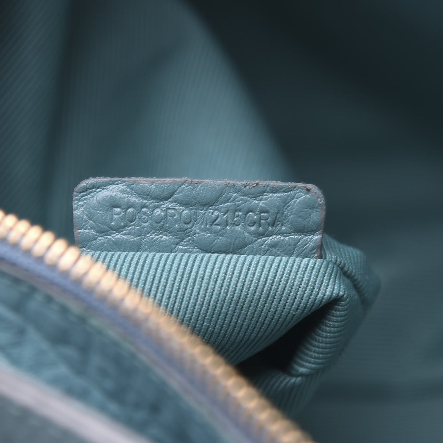 Signature Grain Calfskin Check Embossed Small Chichester Crossbody Clutch Bag Aqua Green