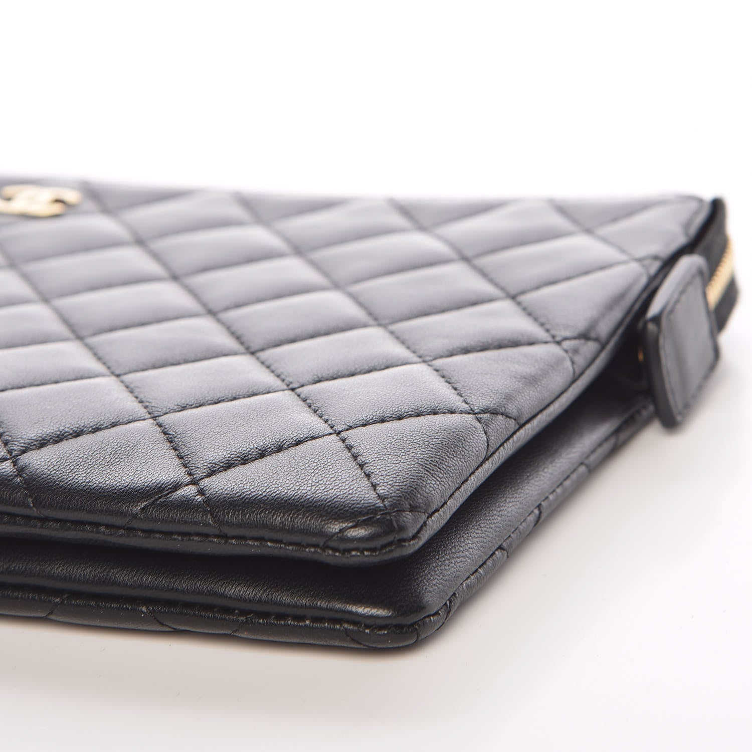 Chanel Lambskin Quilted Small Zipped Pouch Black 11 of 12