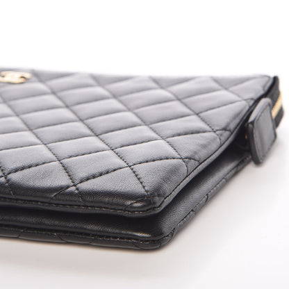 Chanel Lambskin Quilted Small Zipped Pouch Black 11 of 12