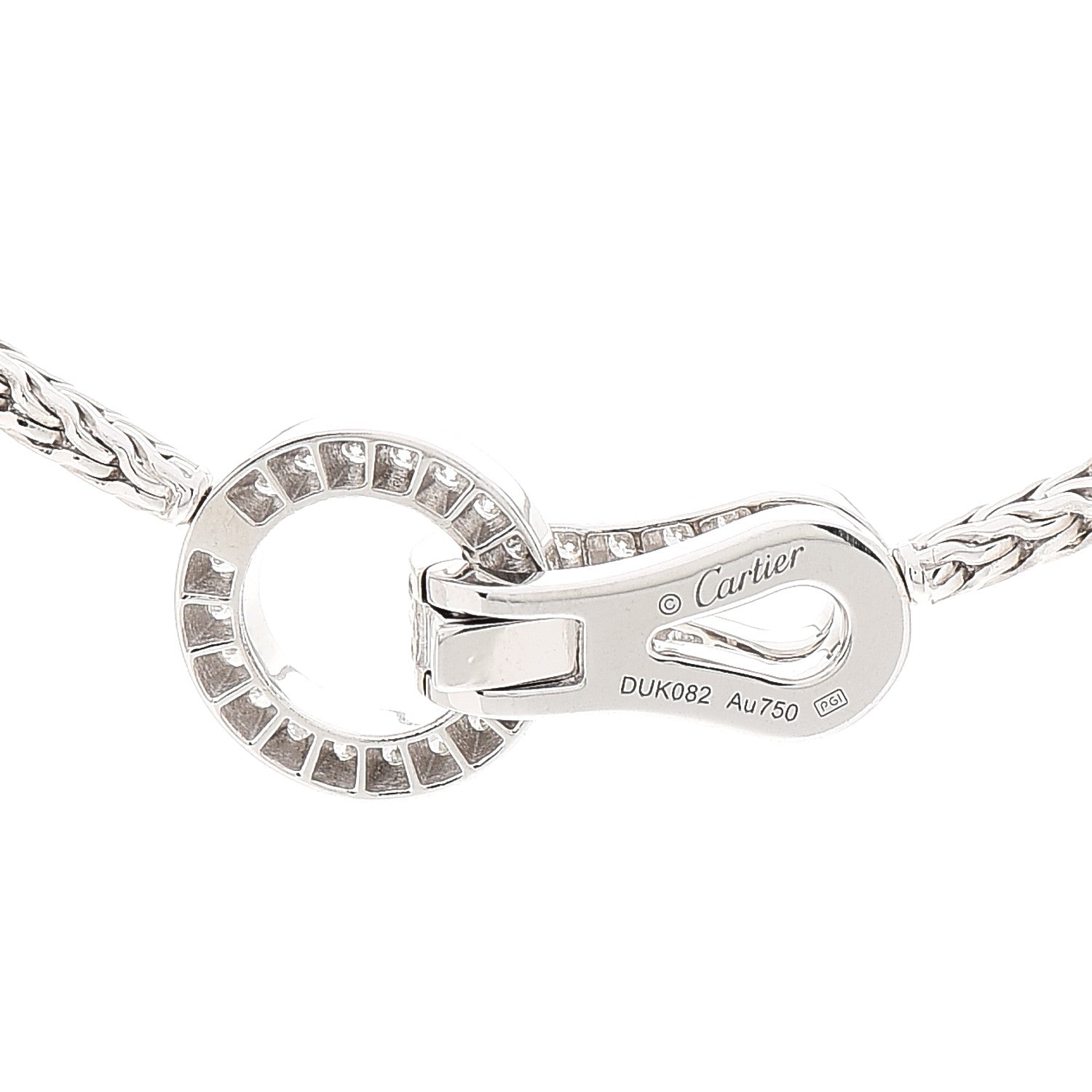 Cartier 18K White Gold Diamond Agrafe Rope Necklace 4 of 5