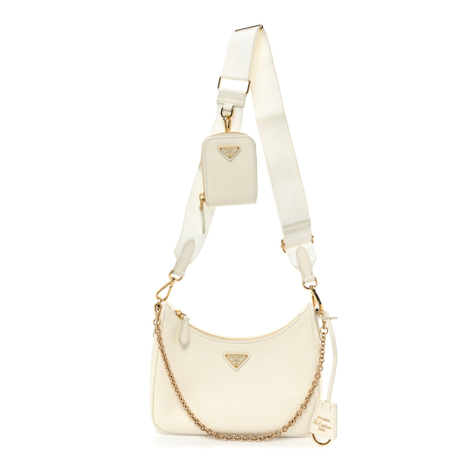 Prada Saffiano Re-Edition 2005 Shoulder Bag White 1 of 11