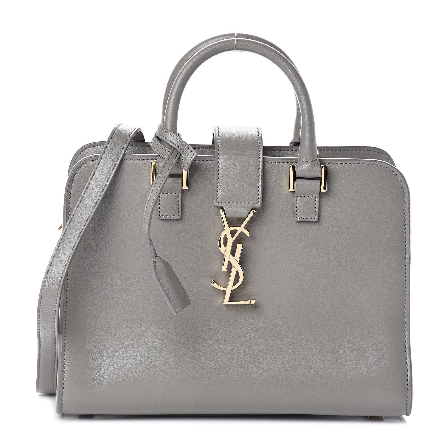 Saint Laurent Calfskin Small Monogram Cabas Fog 1 of 7