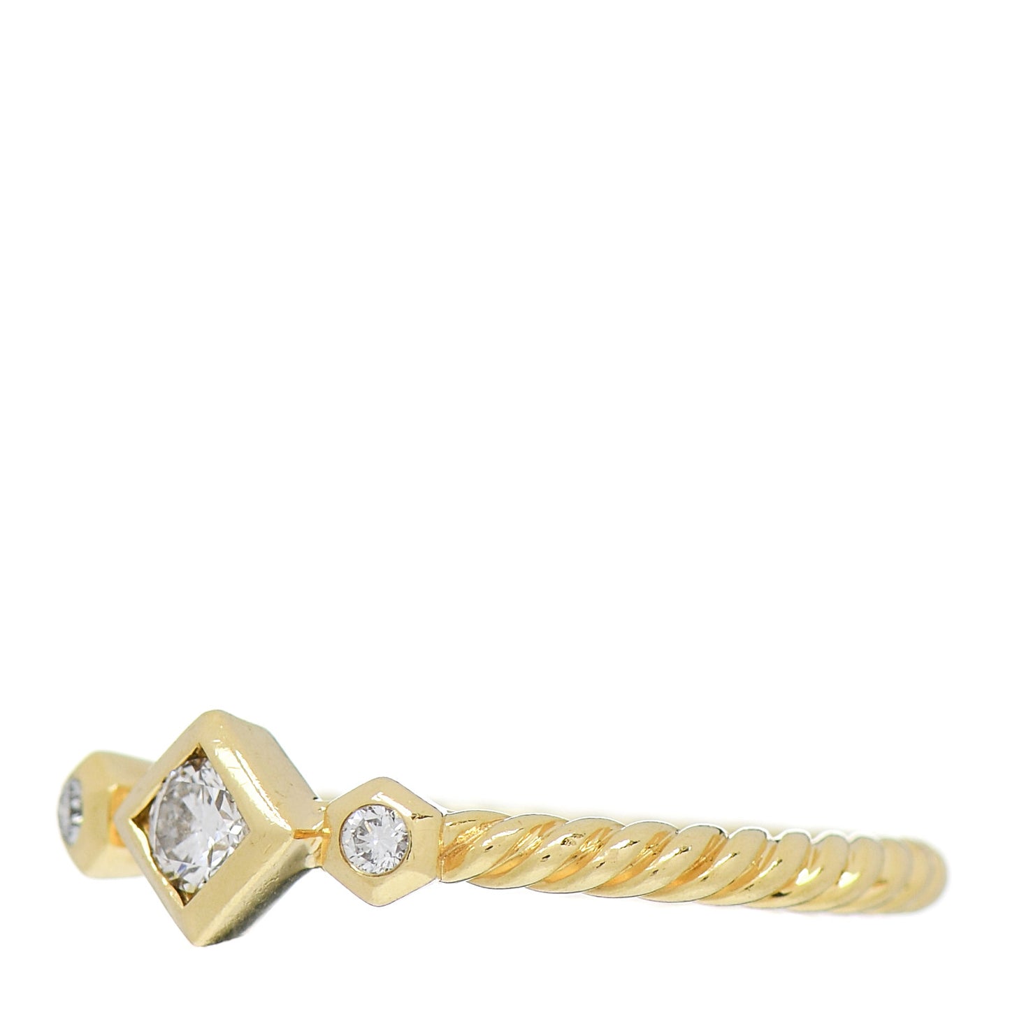 18K Yellow Gold Diamond Petite Princess Cut Band Ring 57 8