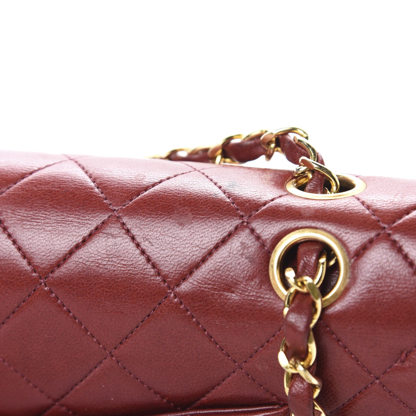 Lambskin Quilted Small Double Flap Red