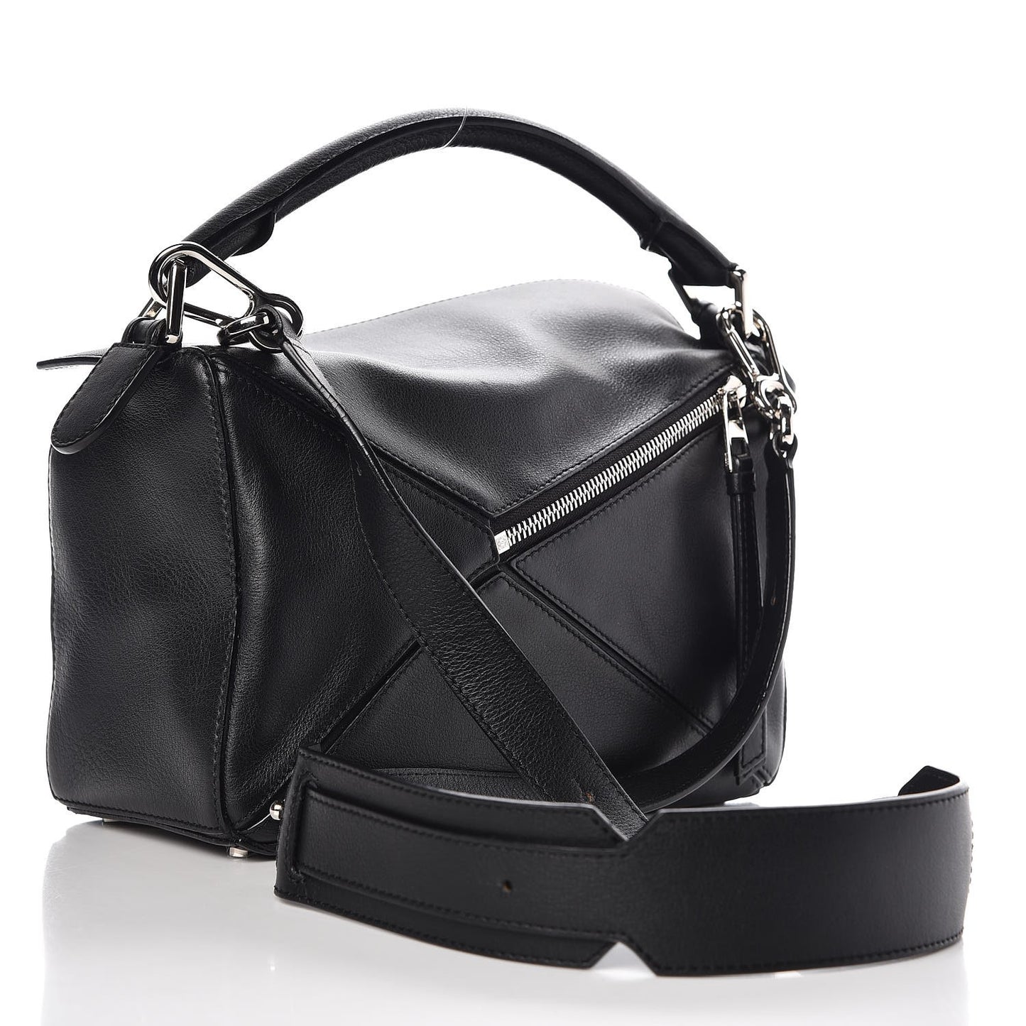 Calfskin Small Puzzle Bag Black
