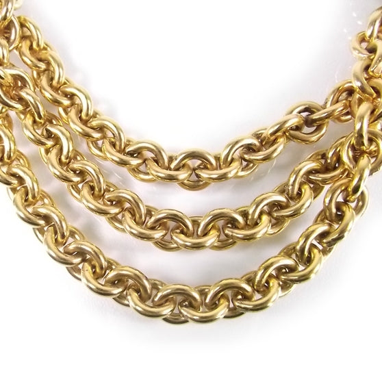 Gripoix Poured Glass Chain Belt Gold