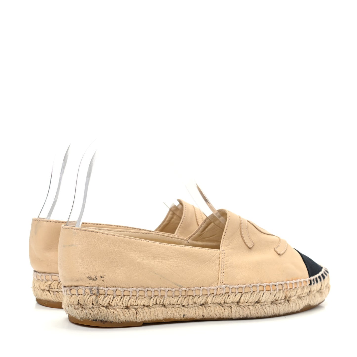 Lambskin CC Espadrilles 38 Beige Black