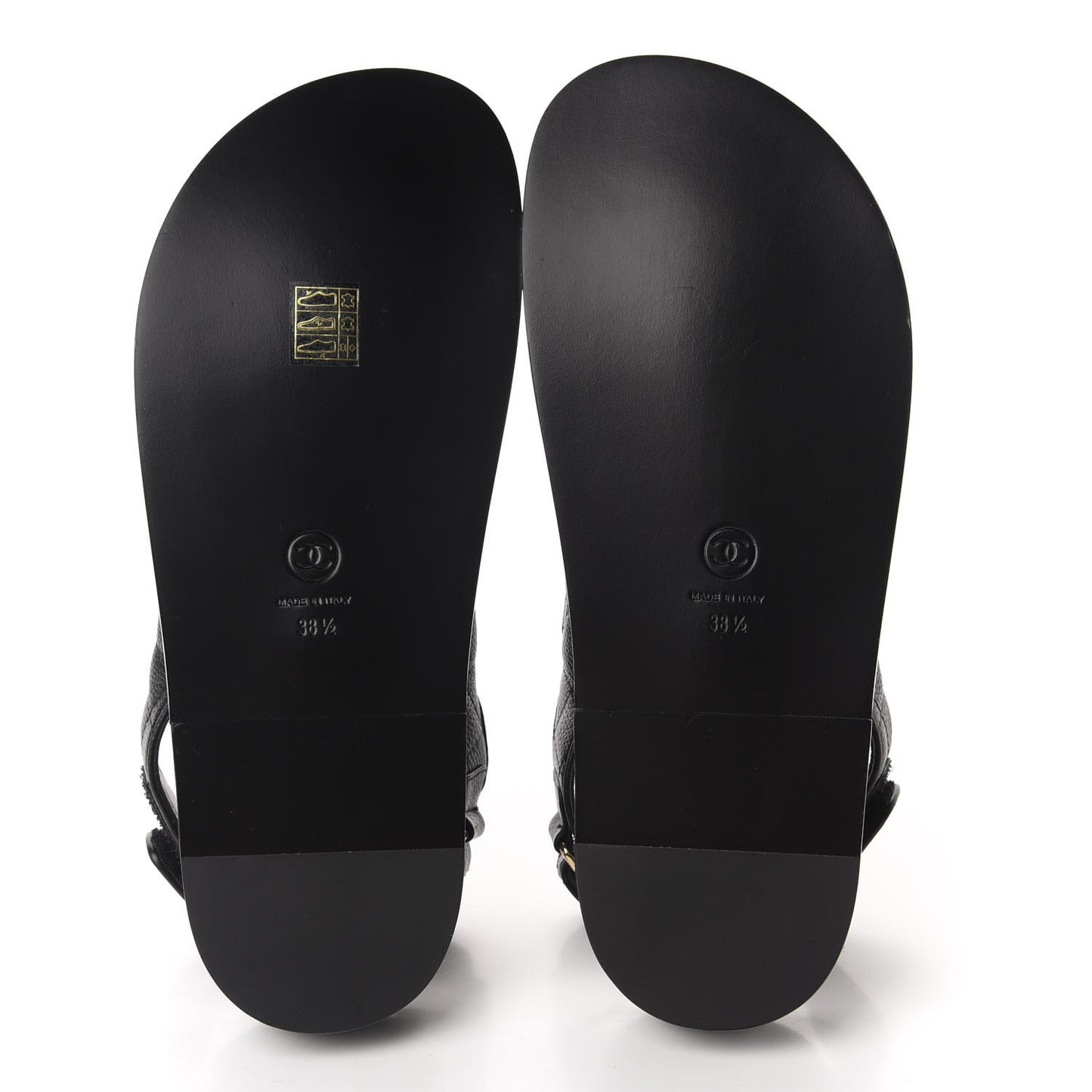 Grained Calfskin Velcro Dad Sandals 38.5 Black