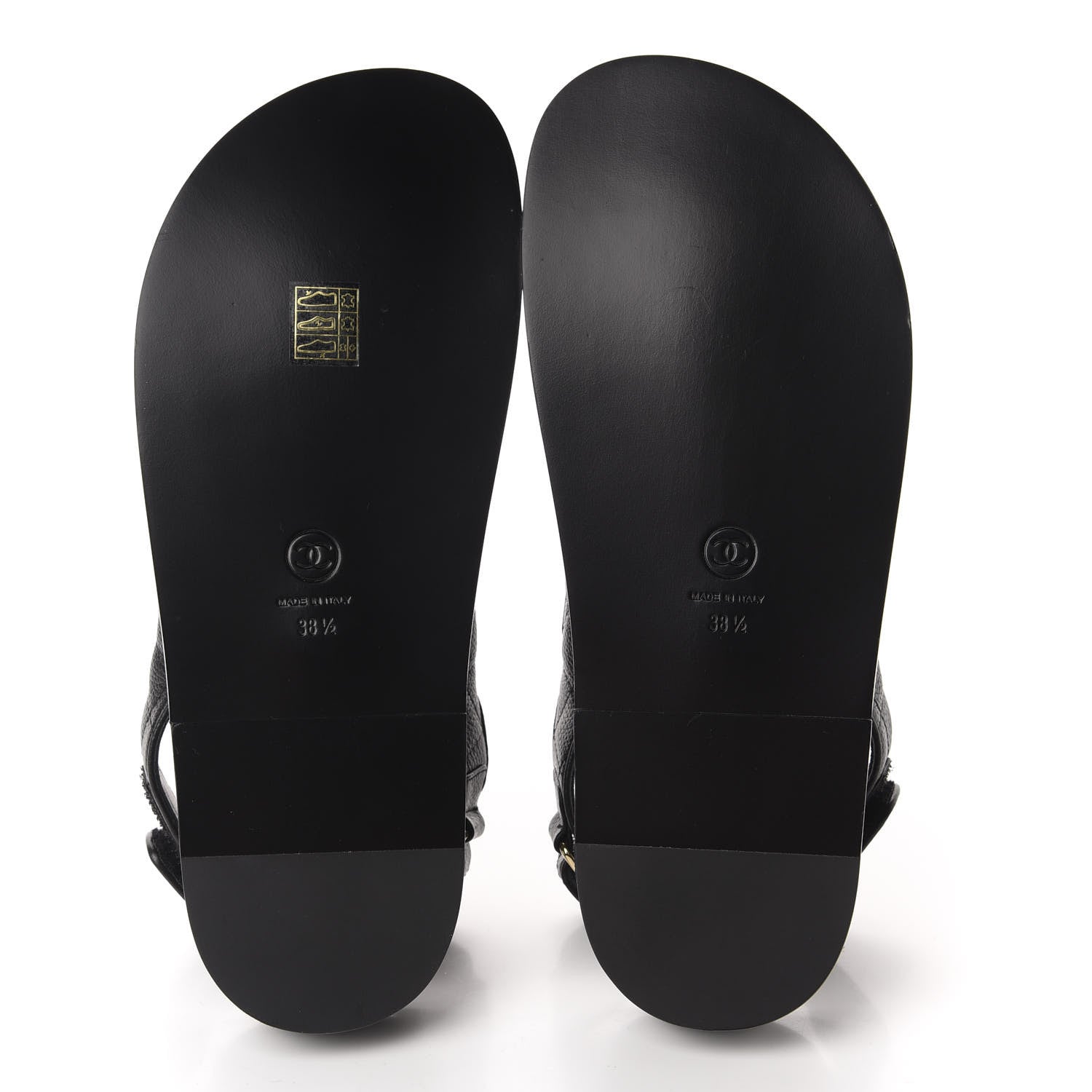Chanel Grained Calfskin Velcro Dad Sandals 38.5 Black 6 of 10