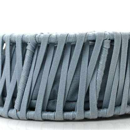 Stella McCartney Raffia Eco Alter Nappa Perforated Logo Round Crossbody Bag Cameo Blue 7 of 8