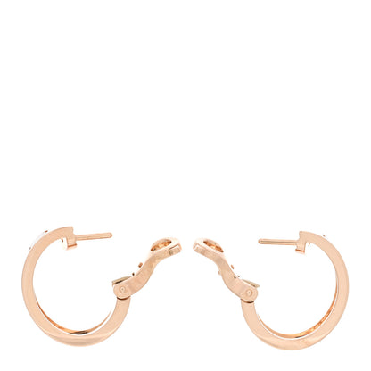 Cartier 18K Pink Gold 2 Diamond 5.5mm LOVE French Clip Hoop Earrings 3 of 5