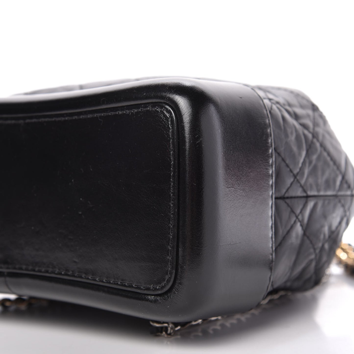 Aged Calfskin Quilted Small Gabrielle Backpack Black