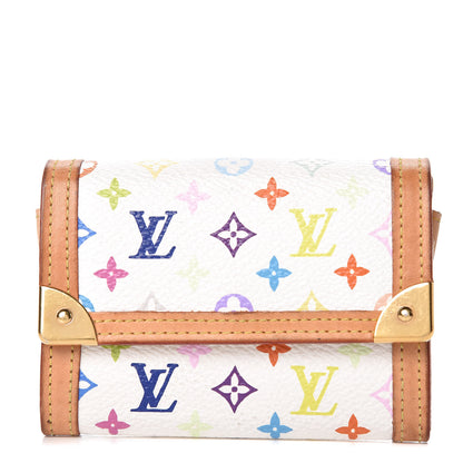 Louis Vuitton Monogram Multicolor Porte-Monnaie Plat Coin Purse White 1 of 6
