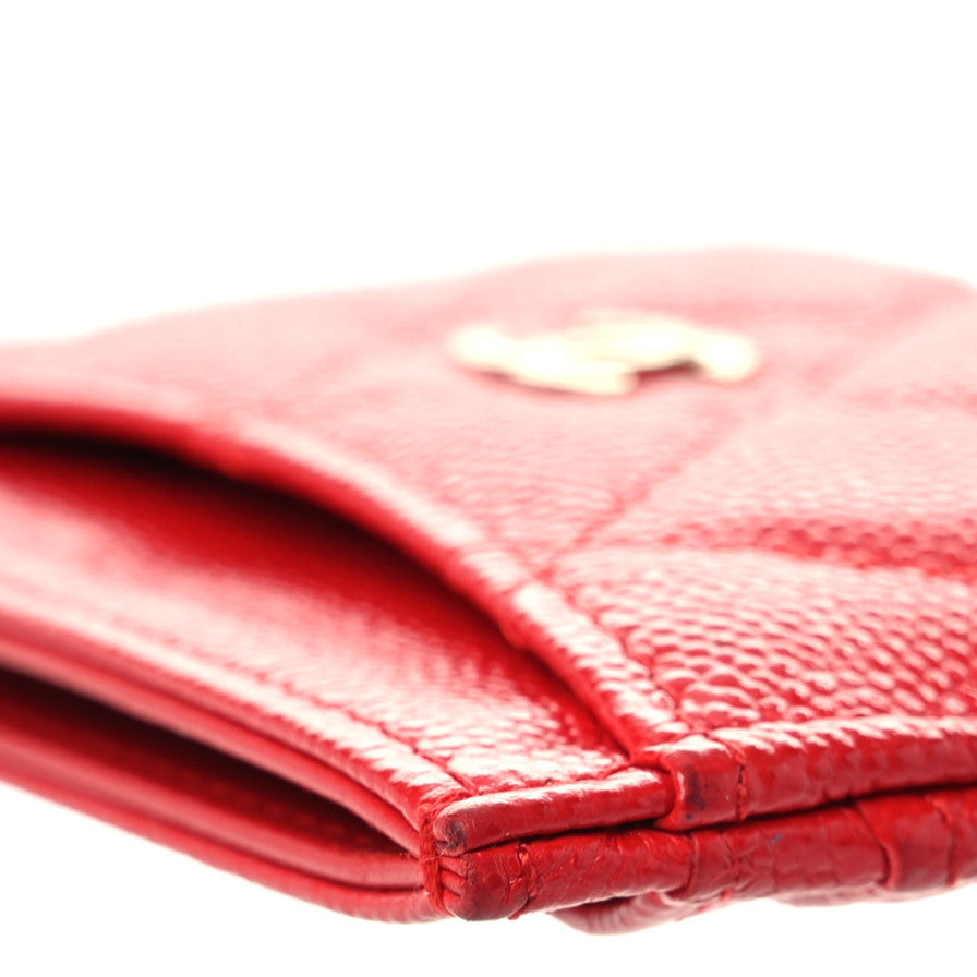 Chanel Caviar Quilted Card Holder Red 12 of 13