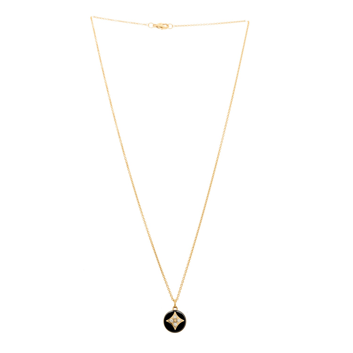 Louis Vuitton 18K Yellow Gold Diamond Black Onyx Color Blossom