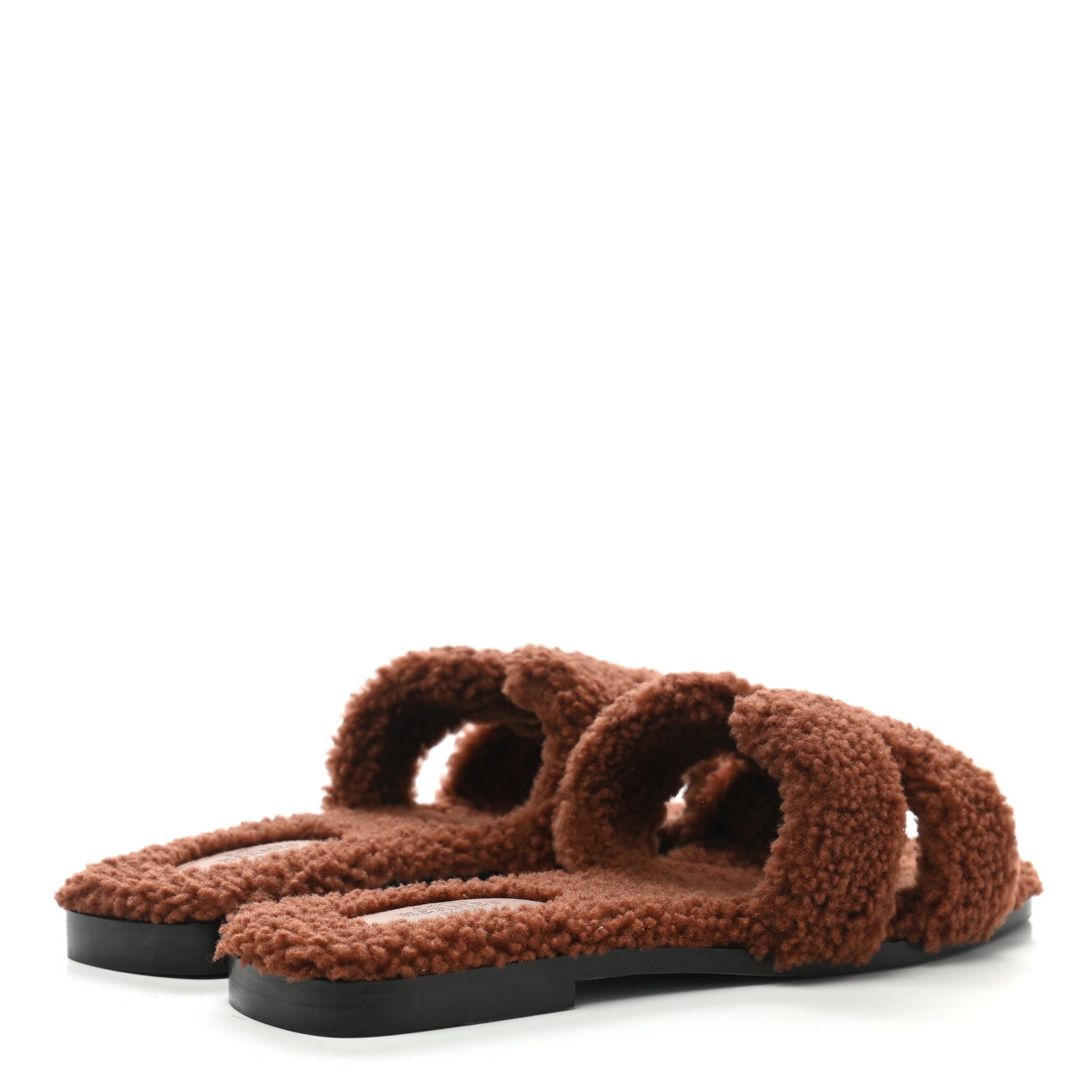Hermes Woolskin Oran Sandals 39 Cognac 4 of 8