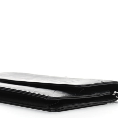 Chanel Lambskin Embossed Lax Wallet On Chain WOC Black 10 of 11
