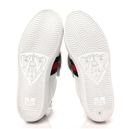 Gucci Calfskin Ayers Web Womens Ace Bow Lace Sneakers 38 White 6 of 8