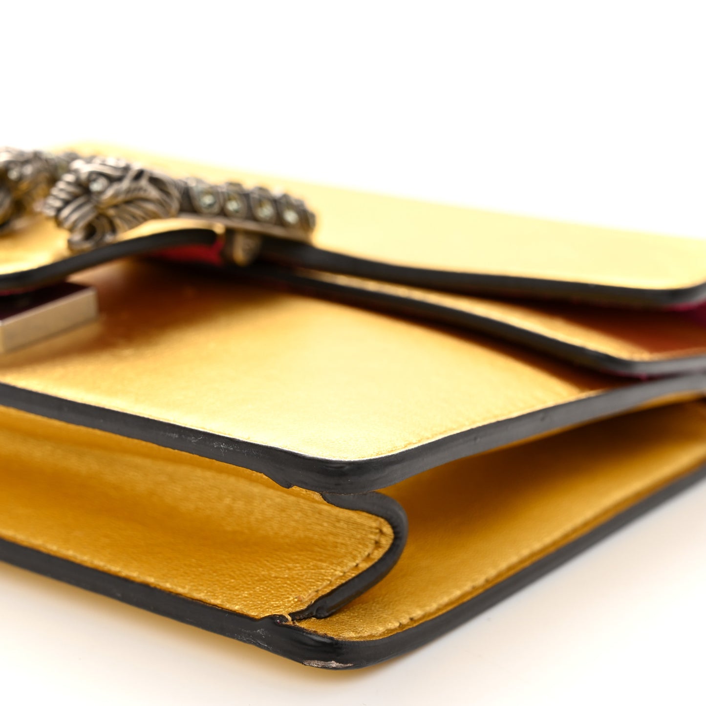 Metallic Calfskin Crystal Mini Dionysus Shoulder Bag Gold