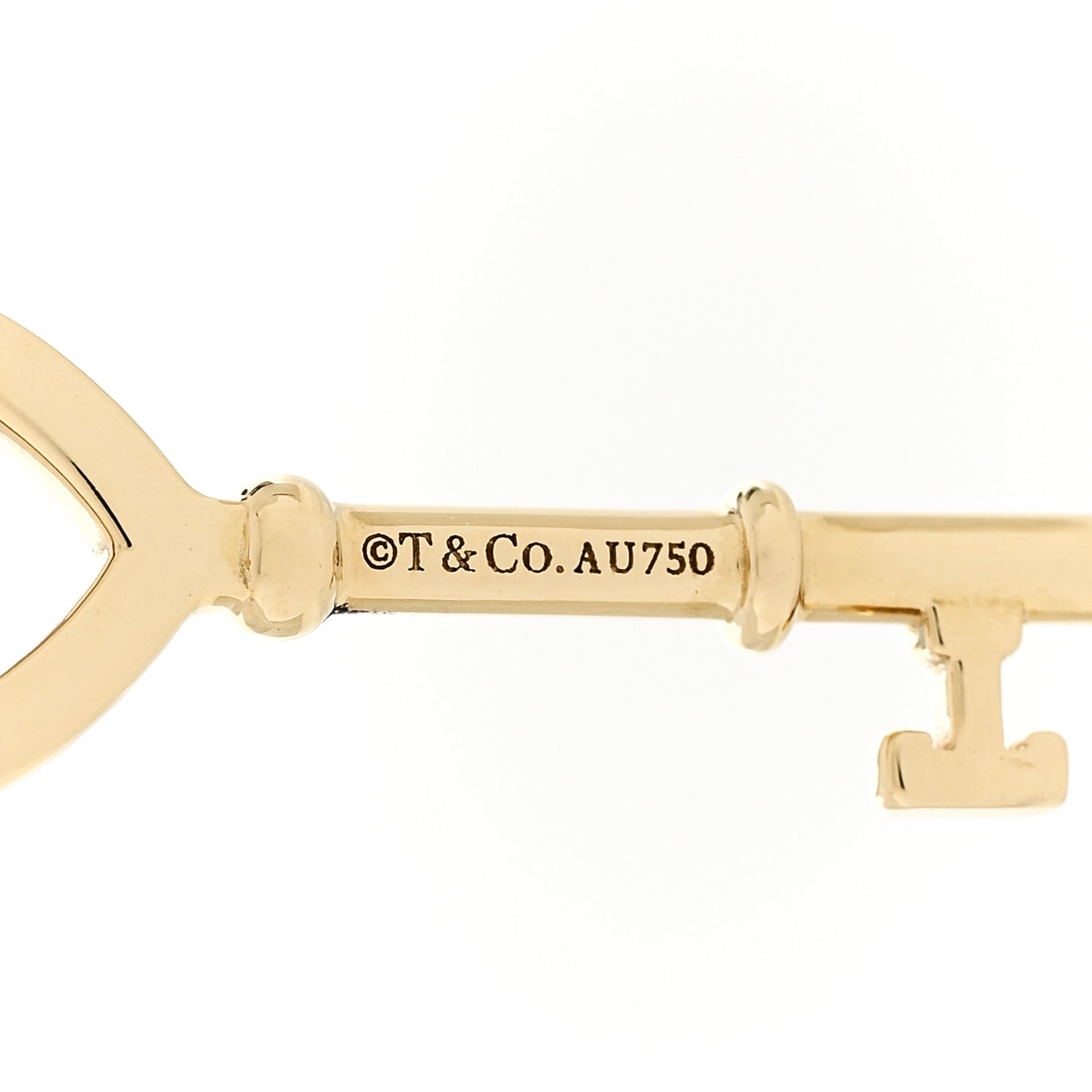 18K Yellow Gold Mini Heart Key Pendant