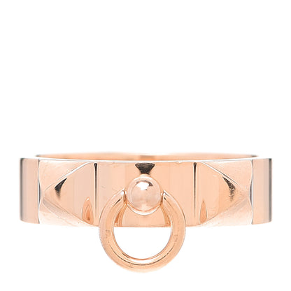 Hermes 18K Rose Gold PM Collier De Chien Ring 54 6.75 1 of 5