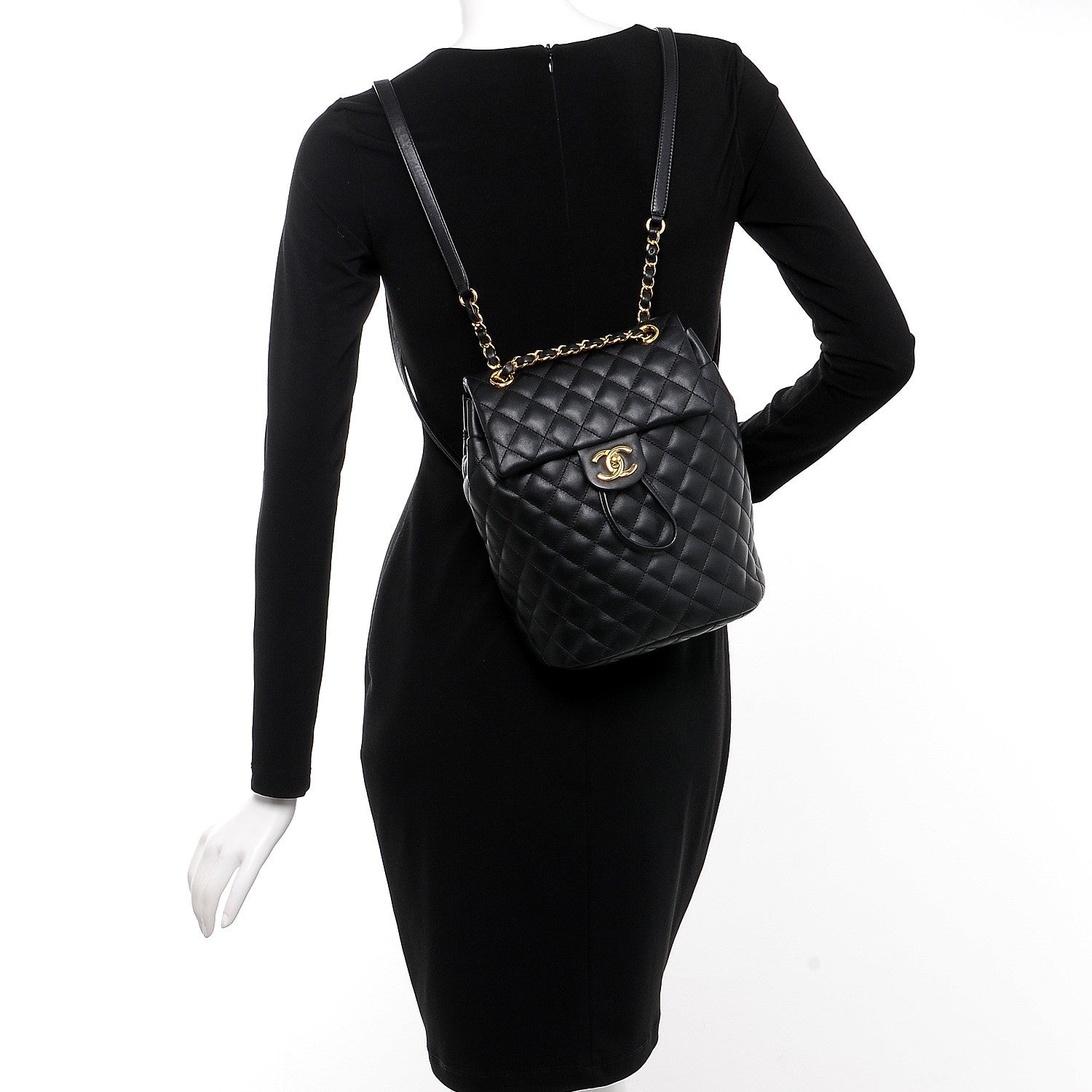 Chanel Calfskin Quilted Small Urban Spirit Backpack Black 2 of 9