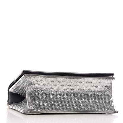Christian Dior Metallic Patent Micro-Cannage Small Diorama Flap Bag Silver 4 of 25