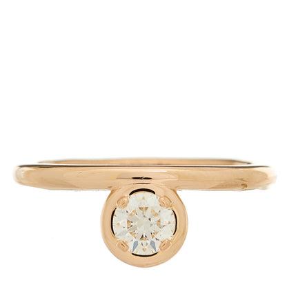 Hermes 18K Rose Gold Diamond Solitaire Petit Jete Ring 51 5.75 1 of 6