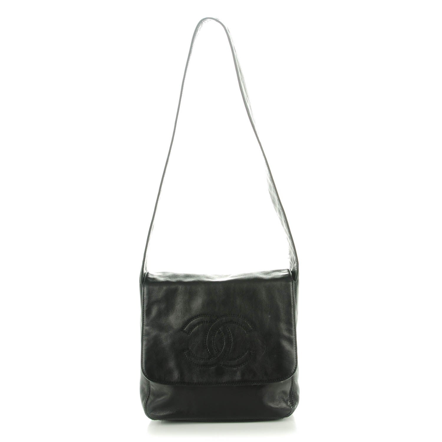 Chanel Lambskin CC Shoulder Flap Bag Black 1 of 7