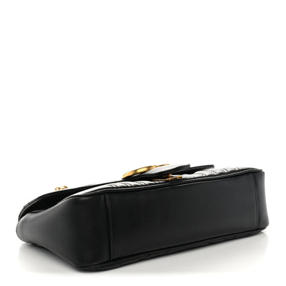 Gucci Calfskin Matelasse Small GG Marmont Shoulder Bag Black 4 of 13