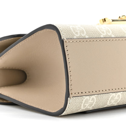 Gucci GG Supreme Monogram Calfskin Mini Padlock Shoulder Bag Beige Mystic White Oatmeal 10 of 11