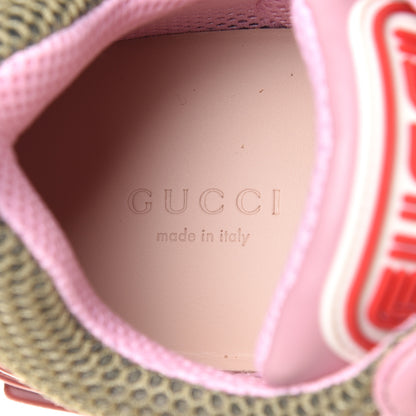 Gucci X SEGA Mesh Canvas Calfskin Womens Flashtrek Sneakers 36.5 Military Oatmeal Carmine Rose Ardesia 8 of 10