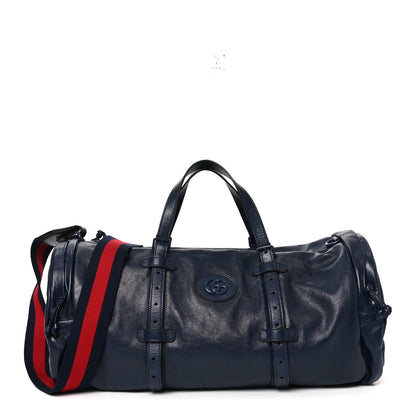 Gucci Piuma Lux Energy Monochrome Double G Duffle Bag Blue 1 of 10