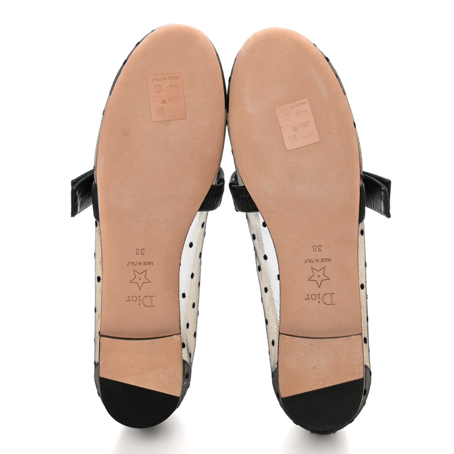 Mesh Plumetis Grosgrain Ribbon Crystal Embellished J'Adior Slingback Ballet Flats 38 Black