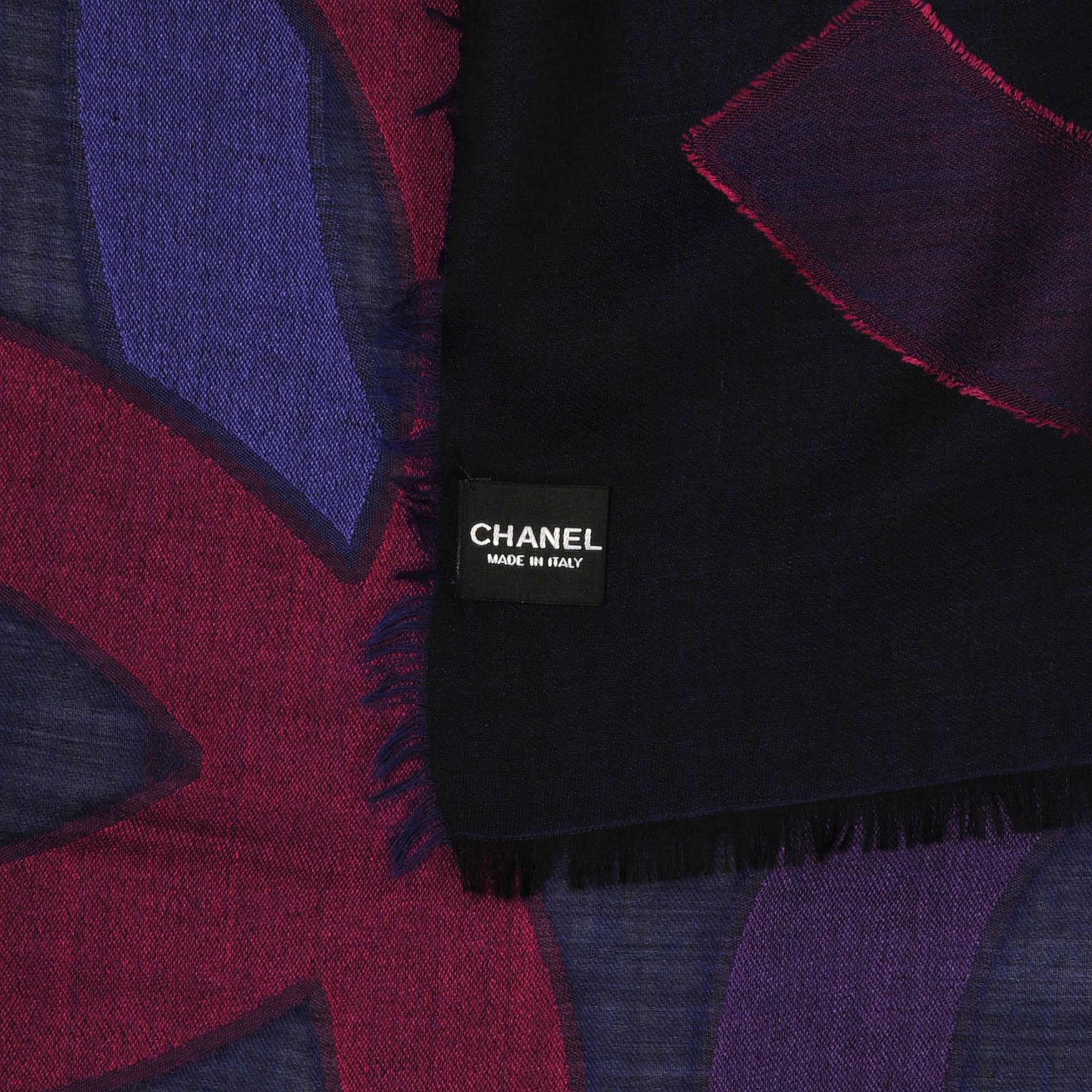 Chanel Cashmere Wool Silk CC Logo Scarf 4 of 5