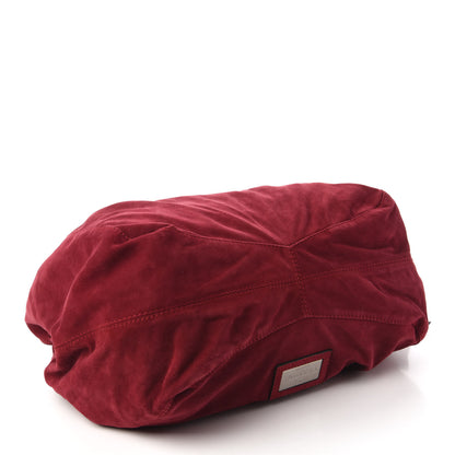 Valentino Garavani Suede Large Nuage Bow Hobo Burgundy 4 of 9