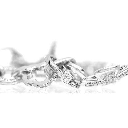 Chanel 18K White Gold Diamond Interlocking Five Charm Bracelet 4 of 4